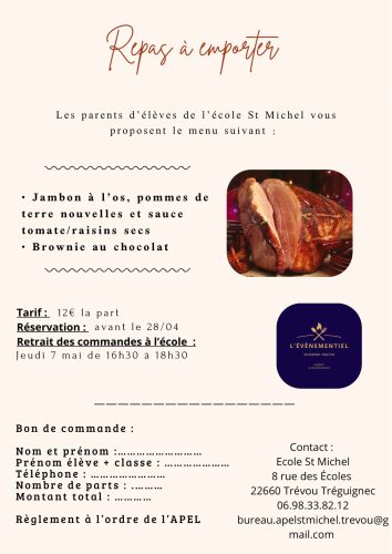 Repas à emporter 7 mai