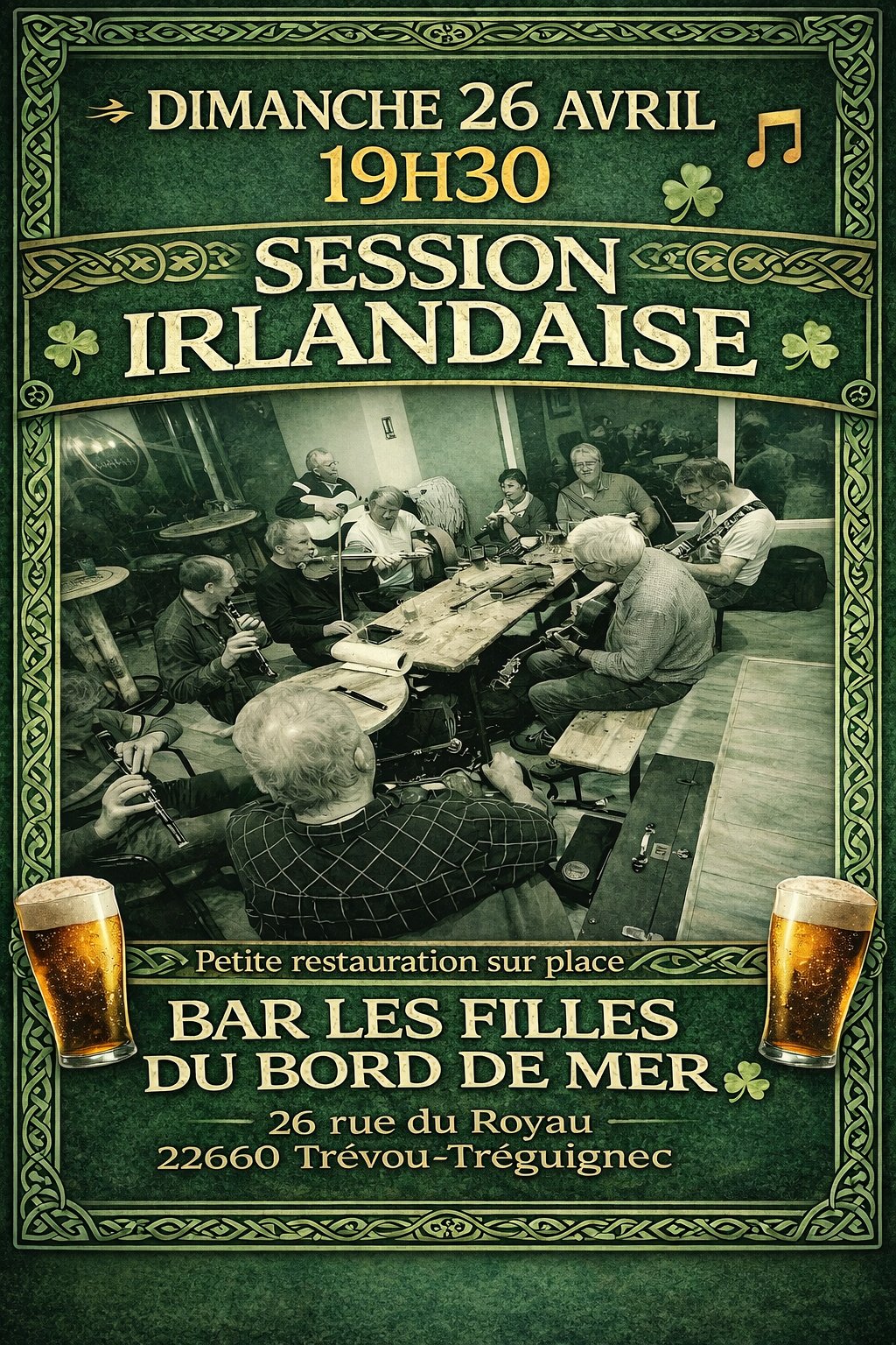 SESSION IRLANDAISE - Dimanche 26 avril à 19H30 aux Filles du bord de mer