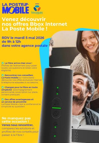 📡 Arrivée de la fibre : découvrez les offres de l&rsquo;agence postale communale le 5 mai