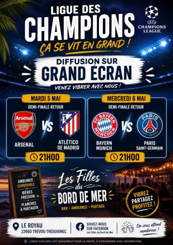 DEMI FINALES DE LA LIGUE DES CHAMPIONS "sur grand écran"
