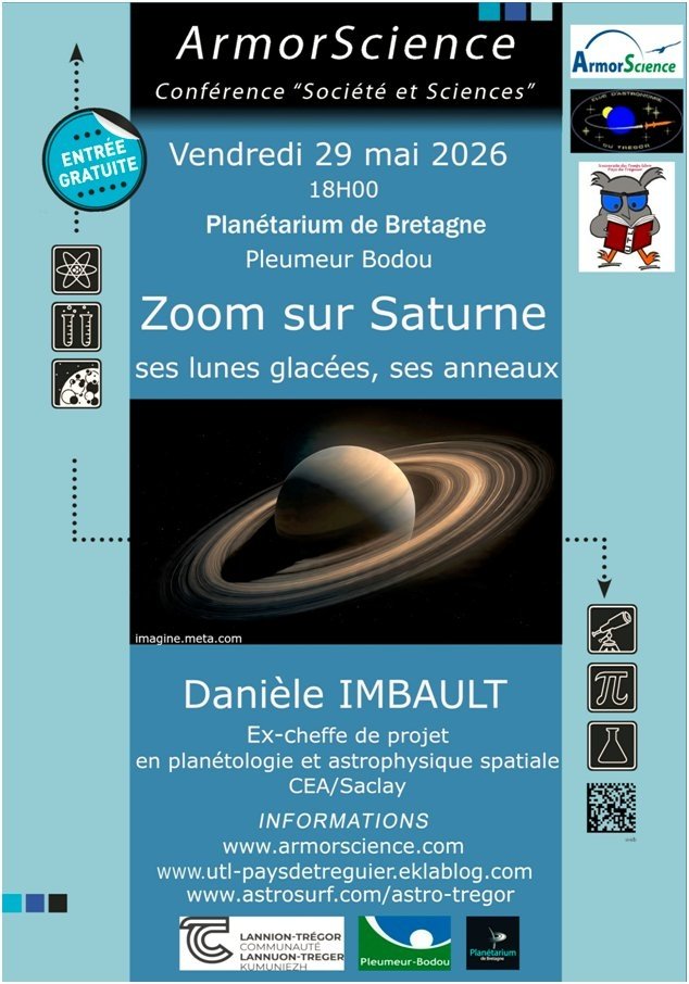 Conférence ArmorScience le 29 mai à 18h00 au Planétarium de Pleumeur Bodou