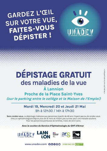 19, 20 et 21 mai : dépistage gratuit des maladies de la vue à Lannion