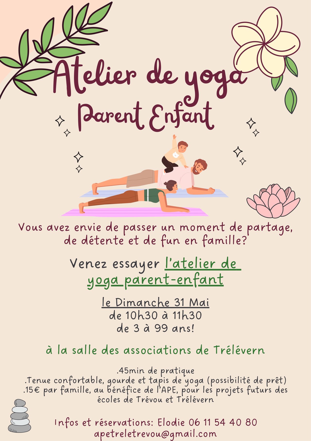 Dimanche 31 mai : atelier de yoga parent-enfant
