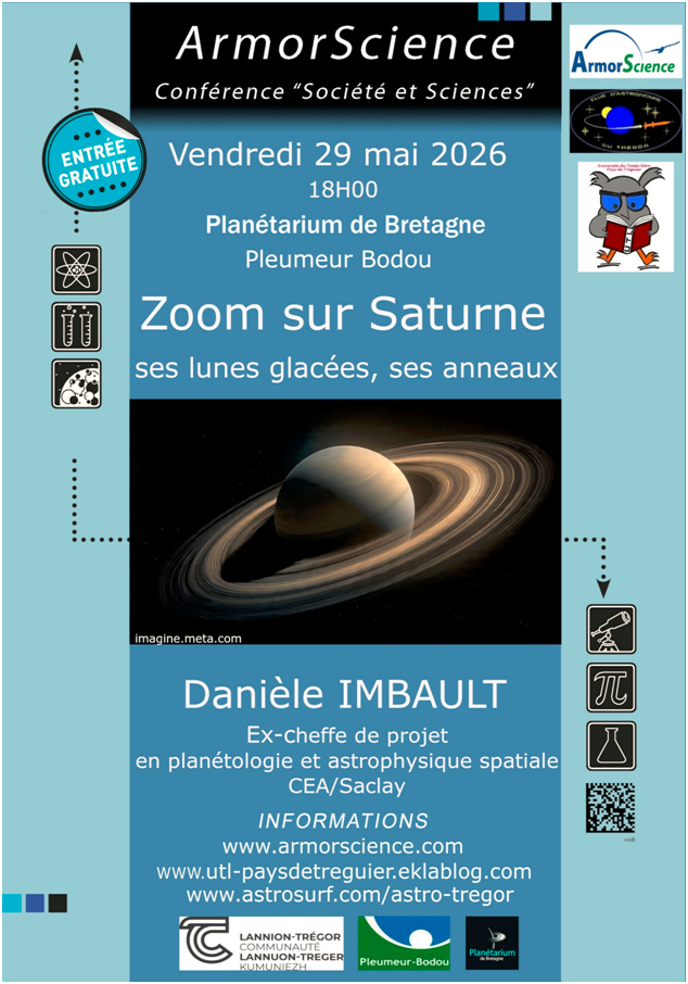Conférence ArmorScience le 29 mai à 18h00 au planétarium de Pleumeur Bodou