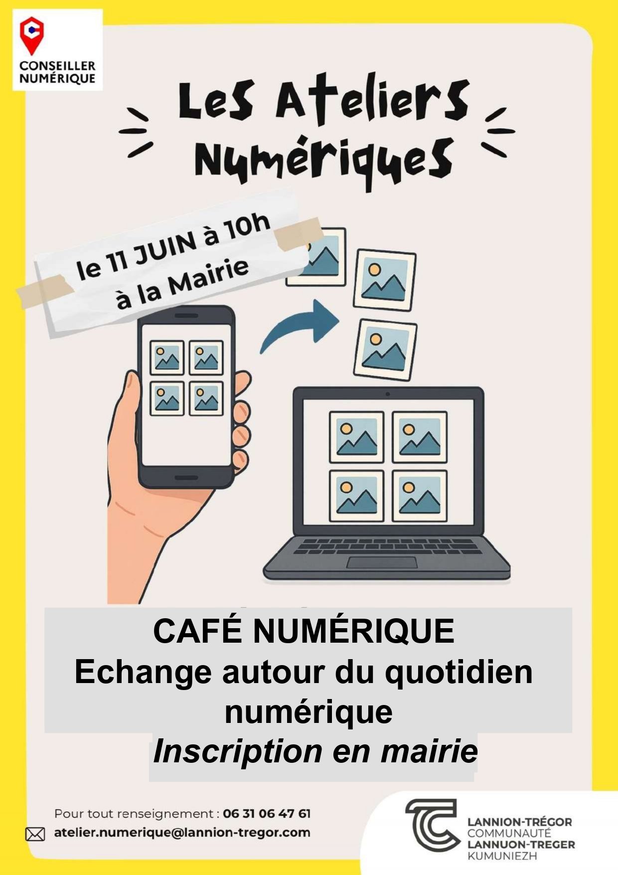 11 juin – Atelier numérique : Café échange de autour du quotidien numérique