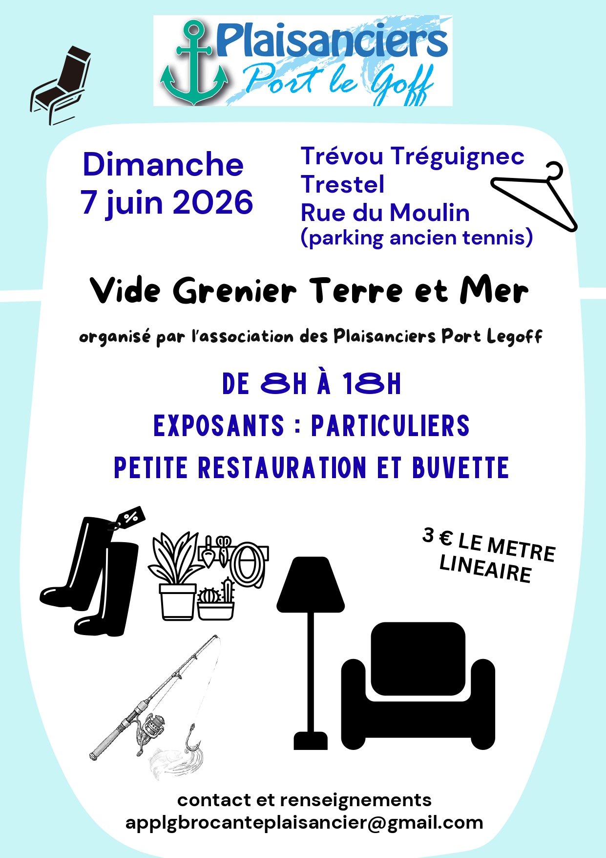 Dimanche 7 juin : Vide-grenier Terre & Mer à Trestel