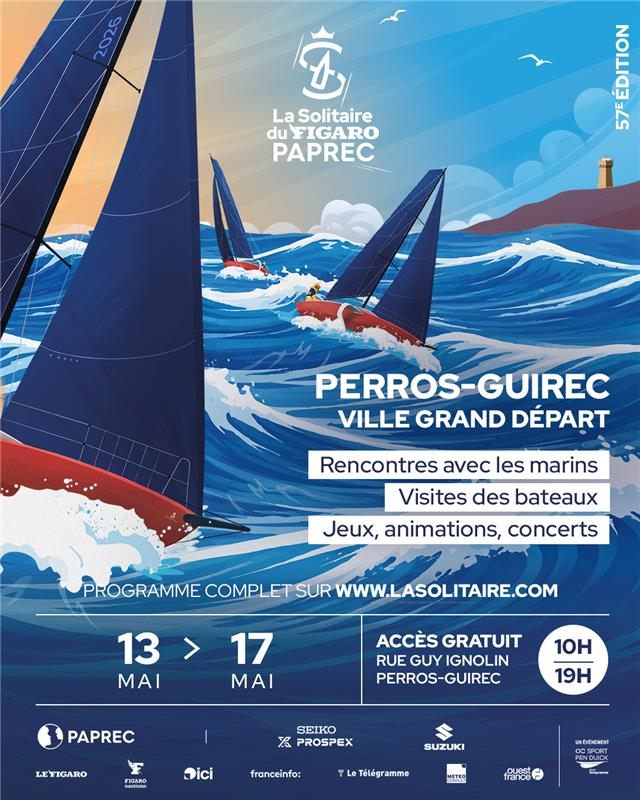 Le Grand Départ de la 57ème édition de La Solitaire du Figaro Paprec aura lieu à Perros-Guirec.