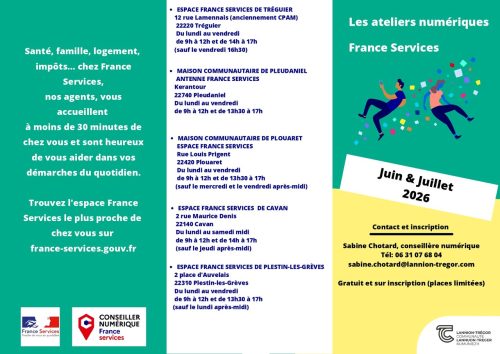 Ateliers numériques France Services - Juin et Juillet 2026