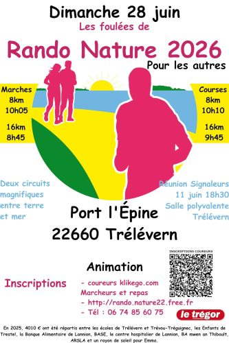 Dimanche 28 juin : Les Foulées de Rando Nature 2026 auront lieu à Port l’Épine