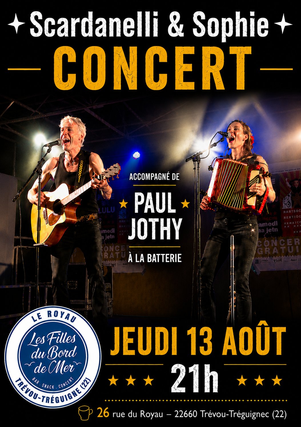 concert JEUDI 13 AOUT   SCARDANELLI et SOPHIE en trio avec PAUL JOTHY