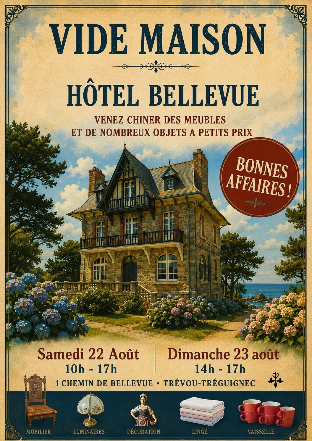 Week-end du 22 & 23 août : Vide-maison de l’ancien hôtel Bellevue