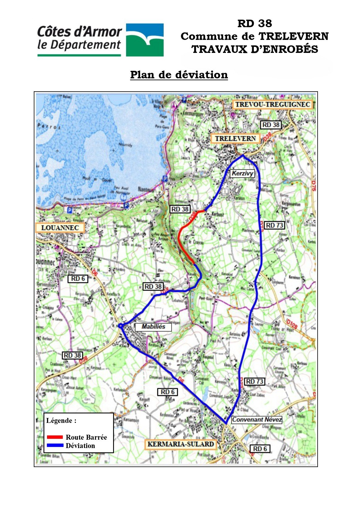 🚧 A partir du lundi 28 septembre : travaux de réfection de la RD 38 – Route de Kabatous