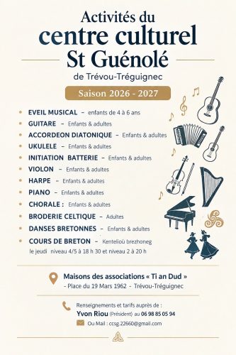 Activités du Centre Culturel Saint Guénolé