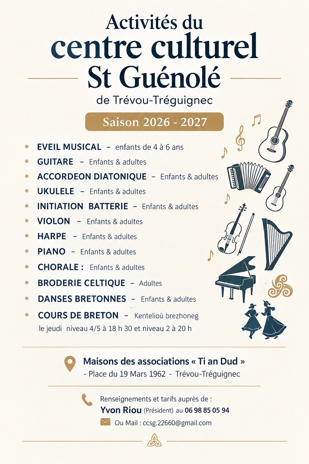 Activités du Centre Culturel Saint Guénolé