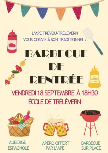 🌭 Vendredi 18 septembre : Barbecue de rentrée de l’APE Trévou-Trélévern