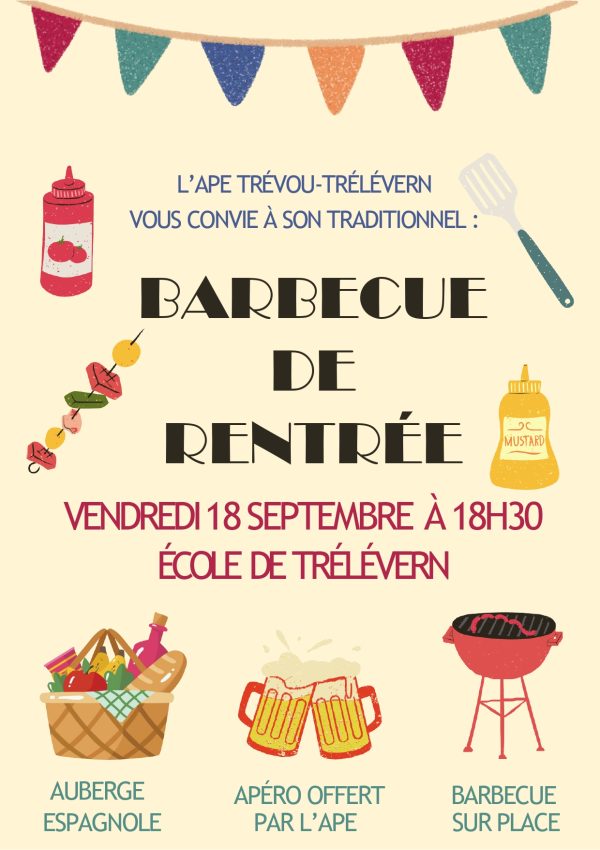 🌭 Vendredi 18 septembre : Barbecue de rentrée de l’APE