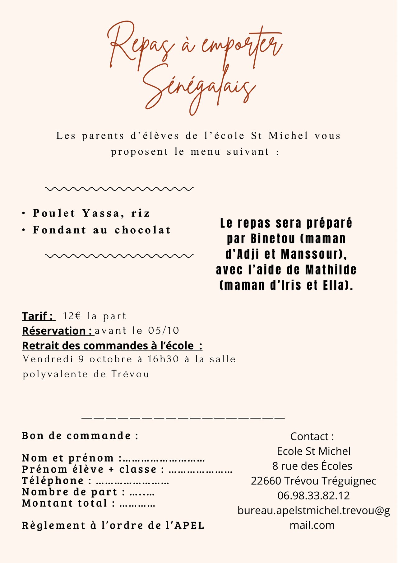🍽️ Repas sénégalais à emporter le 9 octobre