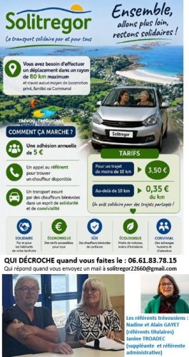 🚗 Lundi 28 septembre : SoliTrégor - une réunion d’information pour les chauffeurs bénévoles