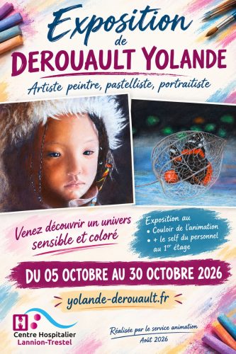 🎨 Du 5 au 30 octobre : découvrez l’exposition de Yolande Dérouault au Centre de Rééducation de Trestel