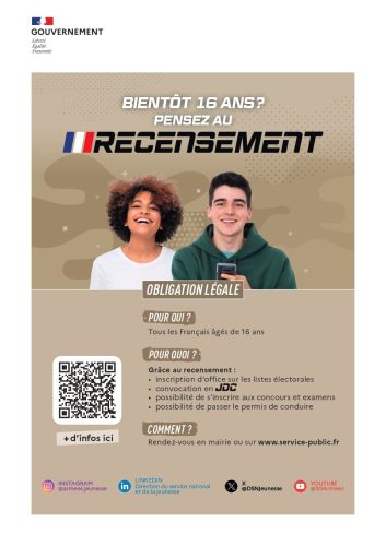 Bientôt 16 ans ? Pensez au recensement citoyen obligatoire !