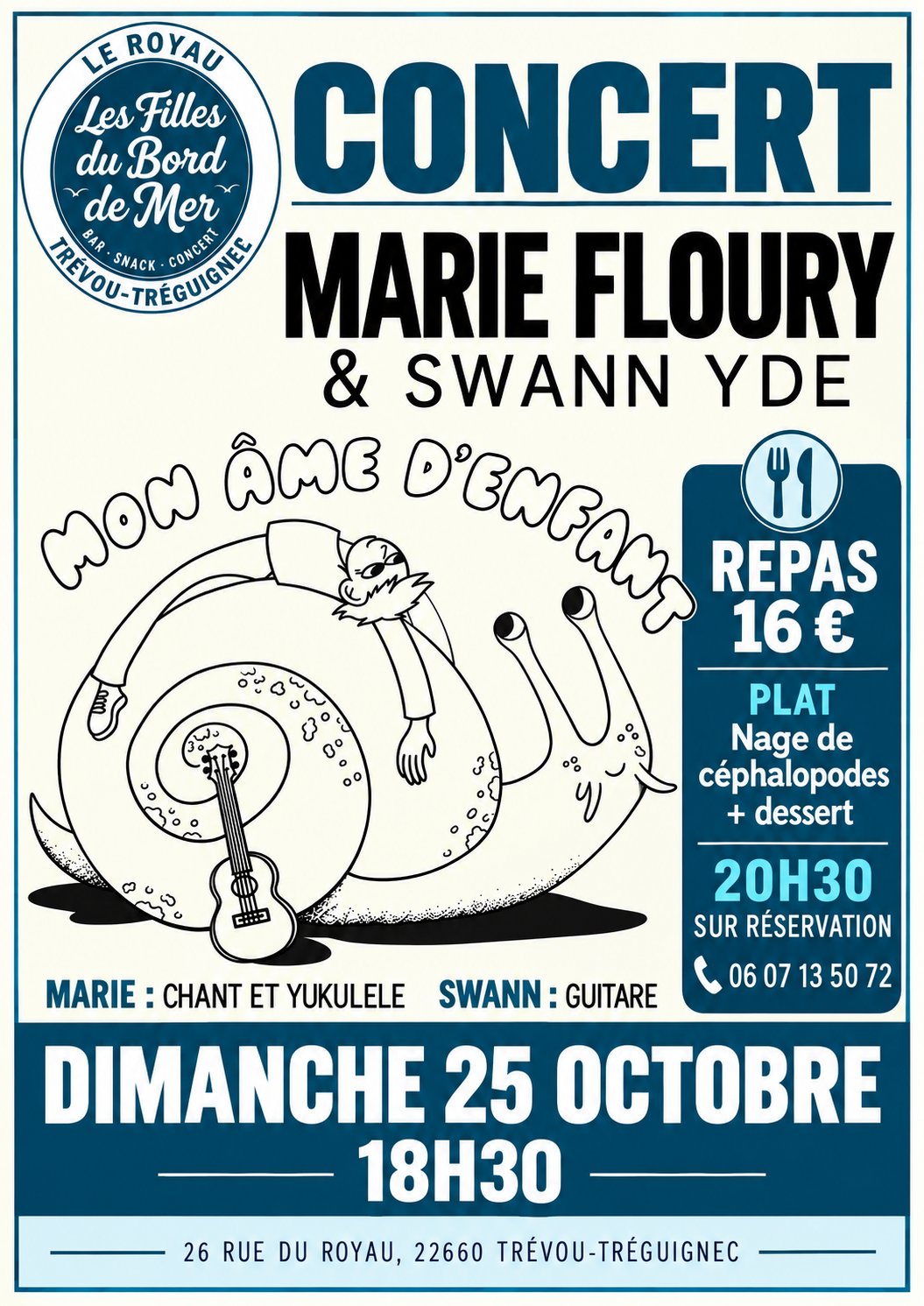 dimanche 25 octobre 18h30  : CONCERT :  MARIE FLOURY 