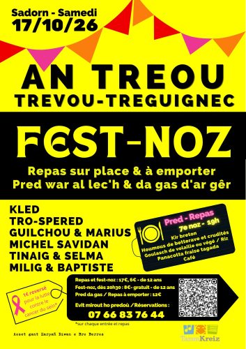 🎶 Samedi 17 octobre : repas et fest-noz à la salle polyvalente