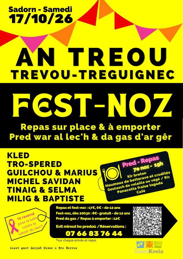 🎶 Samedi 17 octobre : repas et fest-noz à la salle polyvalente